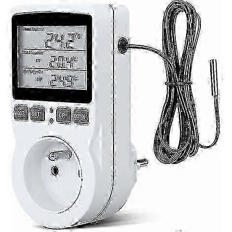 Thermostat Socket, Digital Timer Socket, Digital Programmable Socket with Sensor, Programmable Digital Timer, Heating Thermostat Socket for Greenhouse