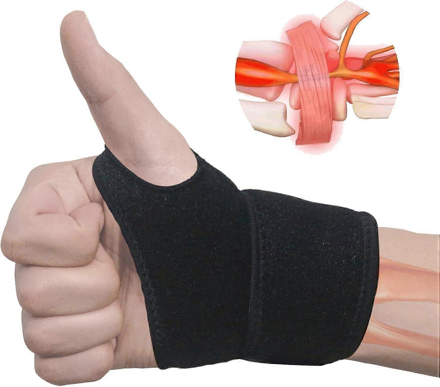 Wrist bandages, (set of 2) Adjustable wrist support with Velcro fastener, thumb