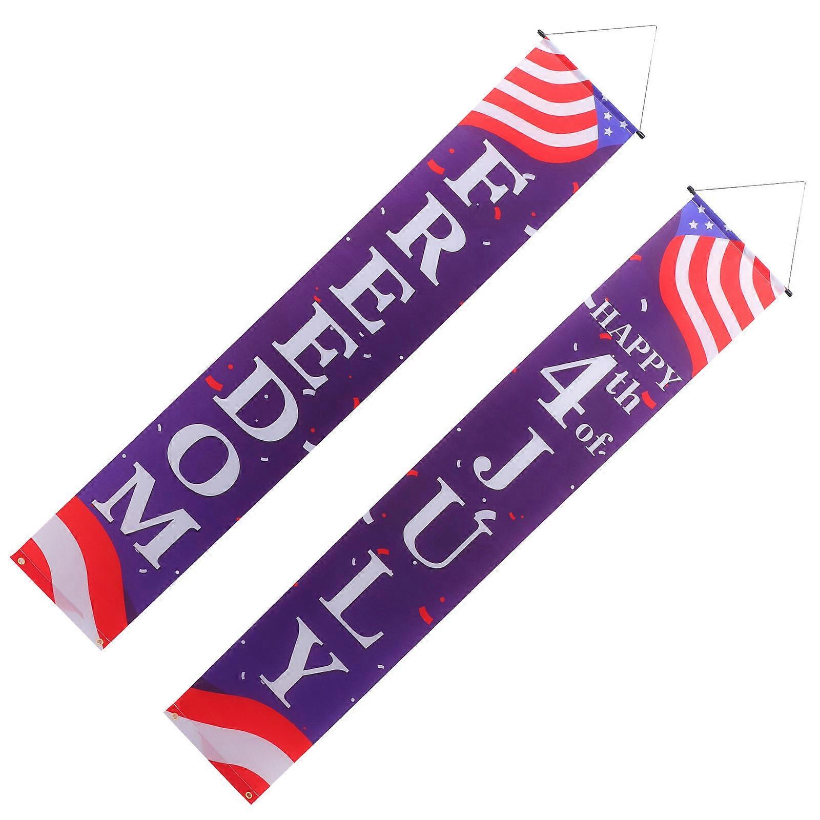 Independent Day Porch Banner Patriotic Party Decoration with 1Pair for Celebration