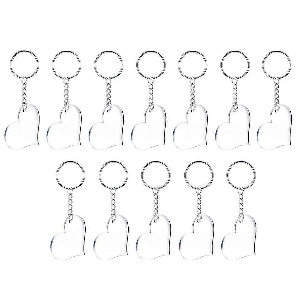 30 Pcs Acrylic Keychain Heart Shape Key Chain Blank Acrylic Key Ornaments