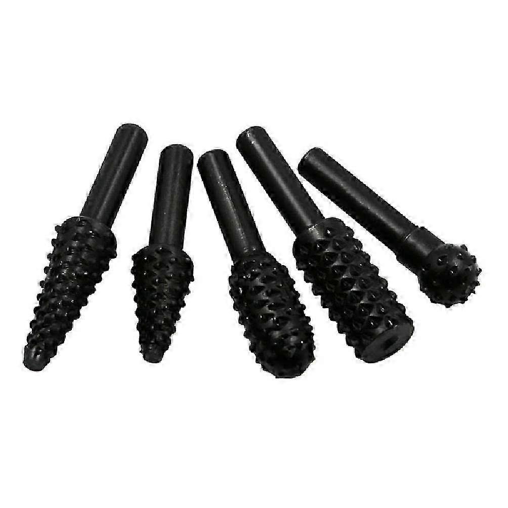 2025 Set 5 burghie rotative pentru prelucrarea lemnului, Otel, Negru