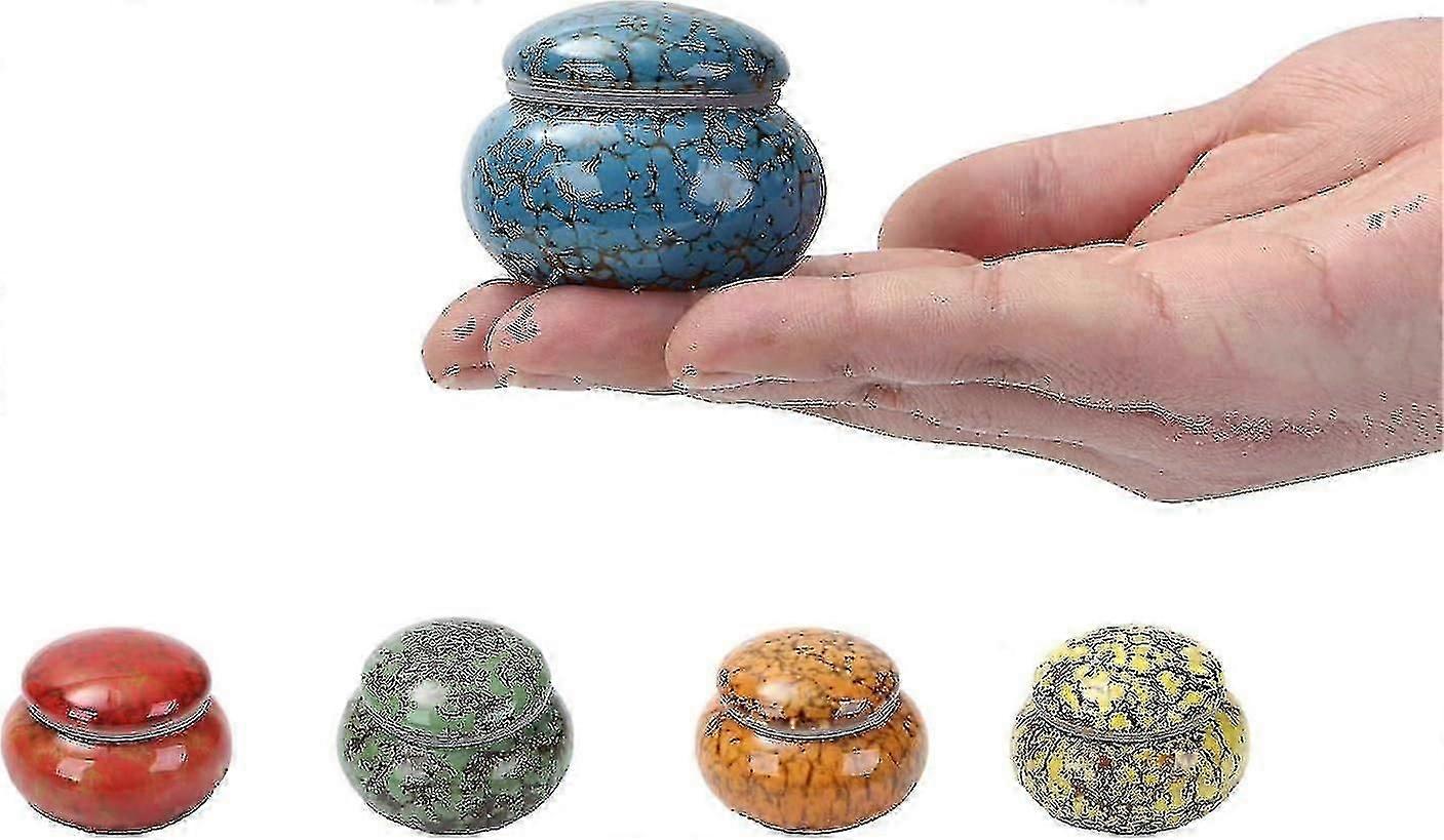 Small Urn For Ashes - 1.6 Handicrafted Urn - Tiny Keepsake Urns - Mini Urn Of Ceramic - Hold 1.2 Cubic Inches Of Ashes (blue) (blue)