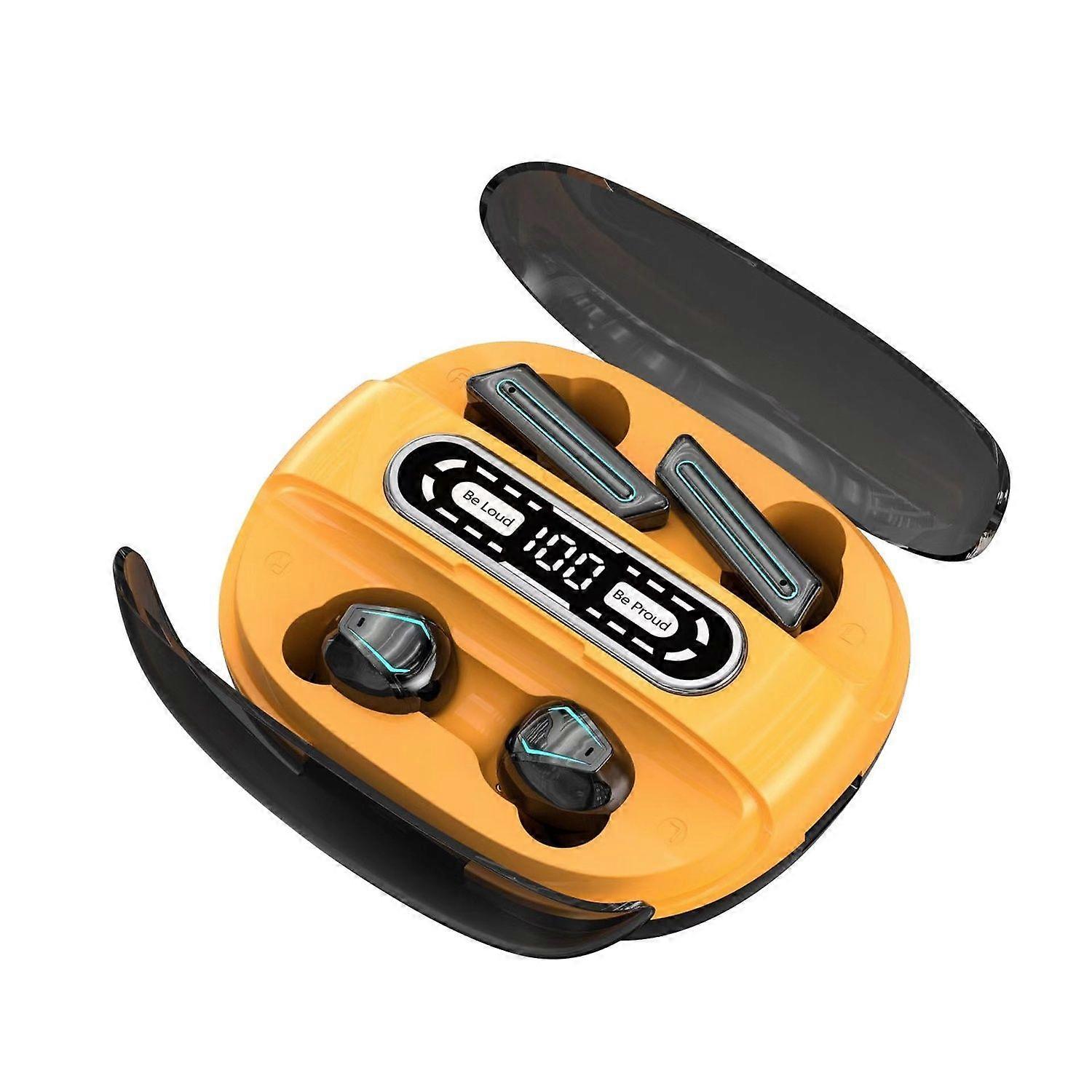 Wireless Earbuds Bluetooth 5.3 Charging Case Digital Display IPX7 Waterproof(Orange)