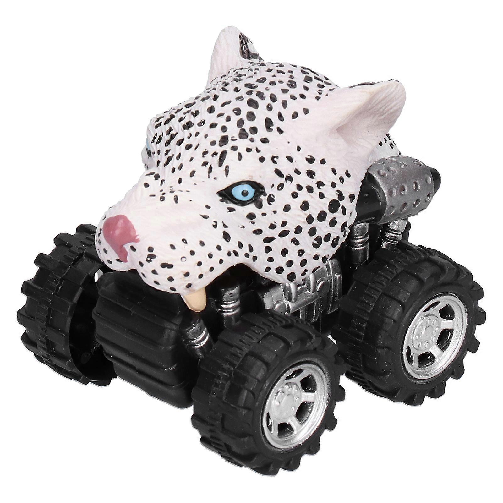 Children's Hand-Painted Snow Leopard Pull Back Car Toy 5x5x5cm