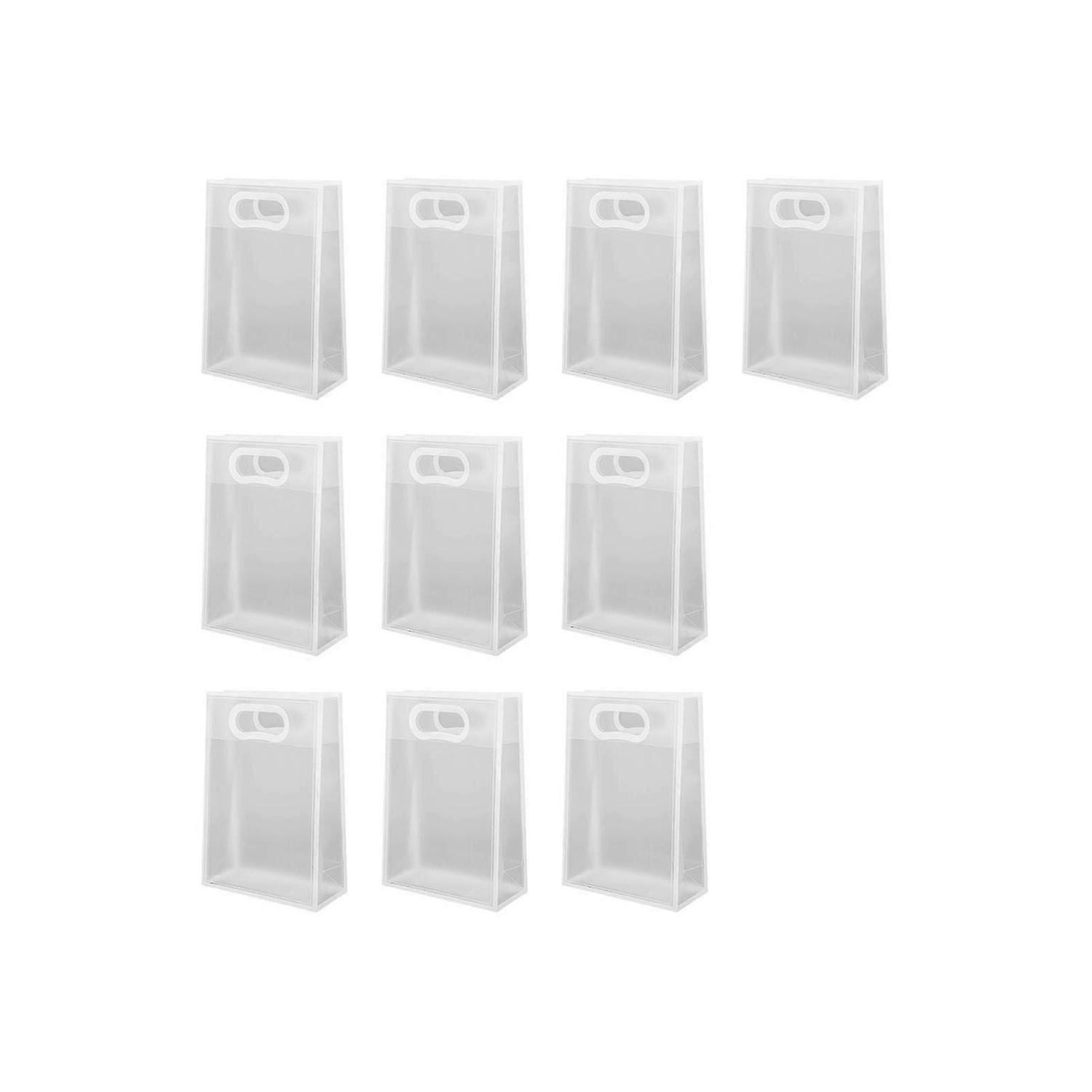 Large Capacity Plastic Shopping Bag Ergonomic Grip Handle Translucent Gift