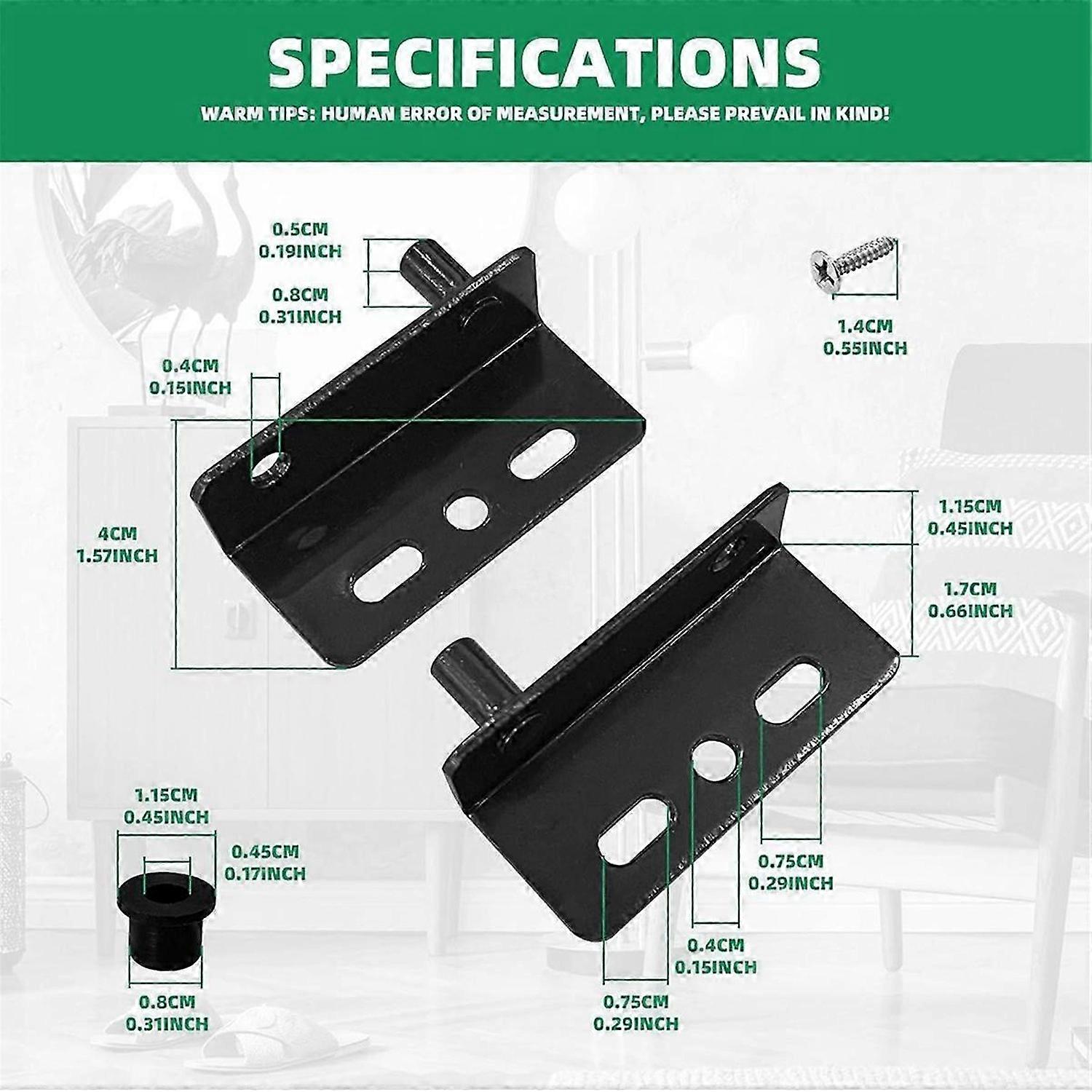 12 Sets Pivot Hinges with Bushing, Concealed Shaft Cabinet Door Pivot Hinge Heavy Duty Hinges for Wo