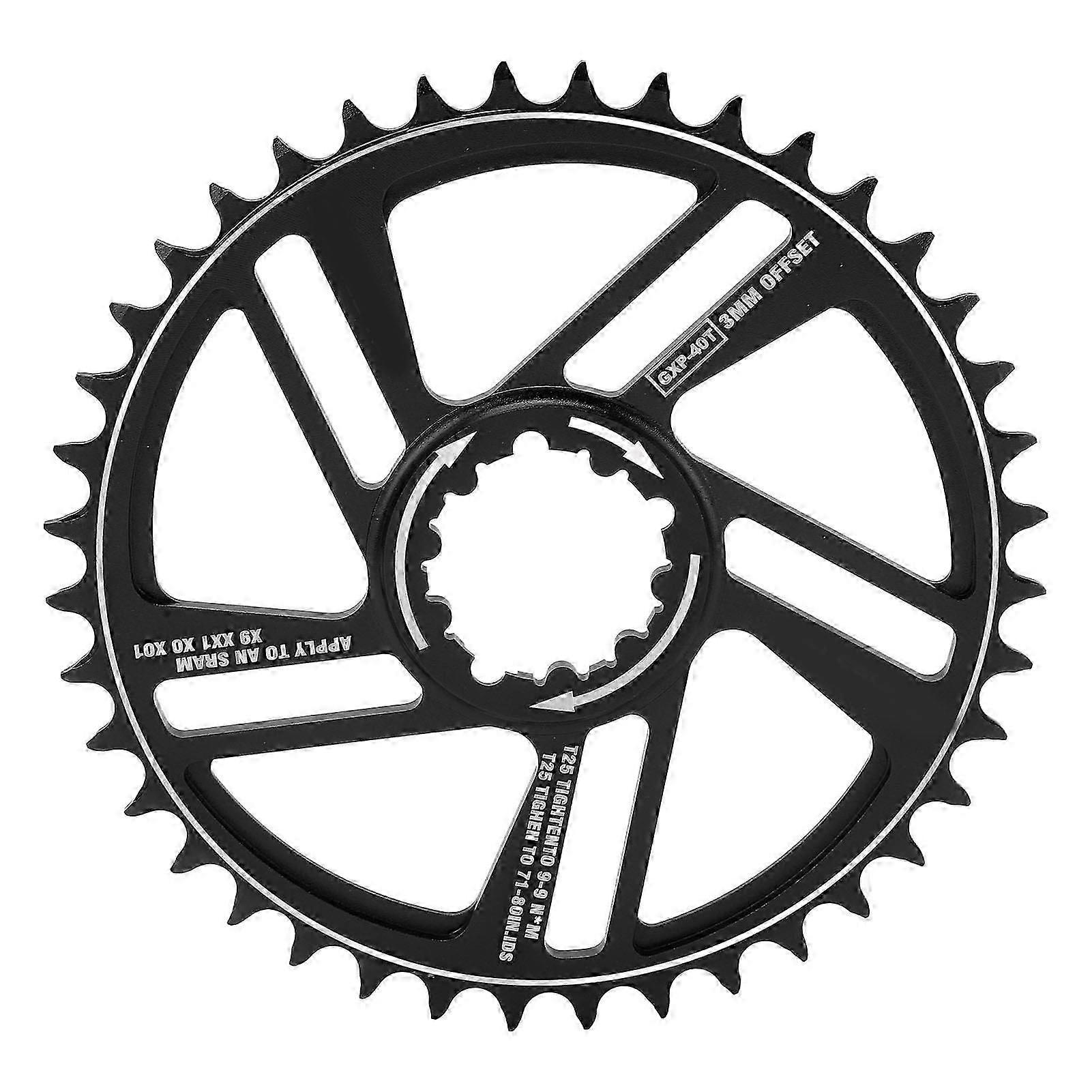 Lebycle Bicycle Chainring 40t Chainwheel 3mm Offset Direct Mount Narrow Wide Chainring For Sram Gxp Crankblack