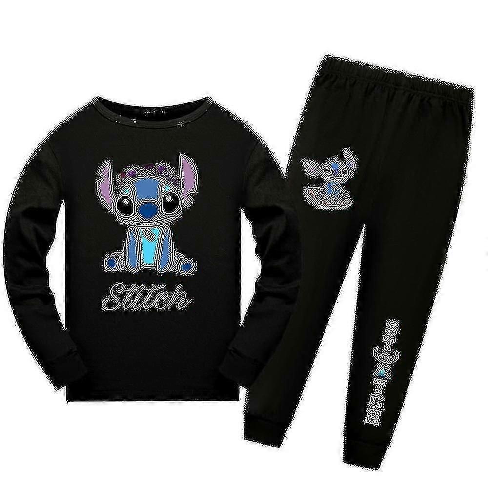 Barn Pojkar Flickor Lilo Stitch Pyjamas Långärmad T-shirt Byxor Nattkläder pyjamas Set Pyjamas Outfits Ålder 7-14 år Z