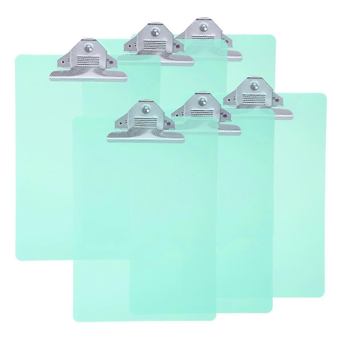Paper Clipboard Plastic Clipboard for Files Holding 6Pcs Semitransparent