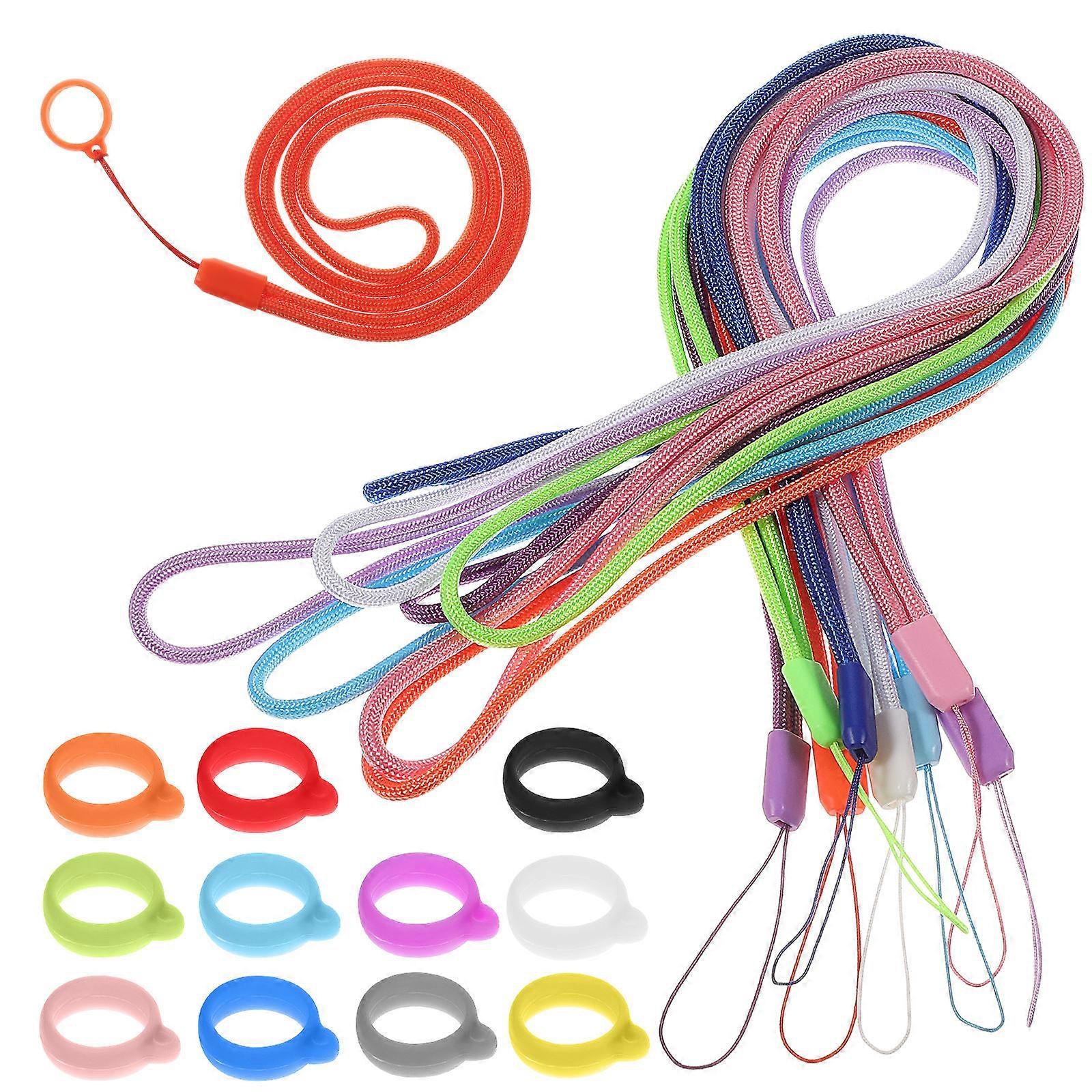 Silicone Pen Lanyards with Round Rings for Holding Things 16Pcs Set