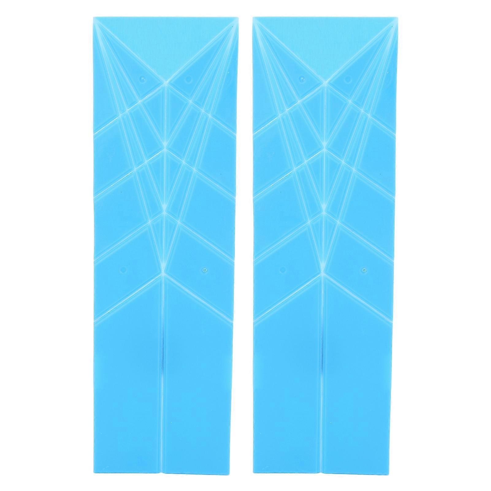 2pcs Flat Measuring Spoon 3 in 1 Foldable Polygons Kitchen Tool for Cooking Baking Large Size Blue Durable Plastic