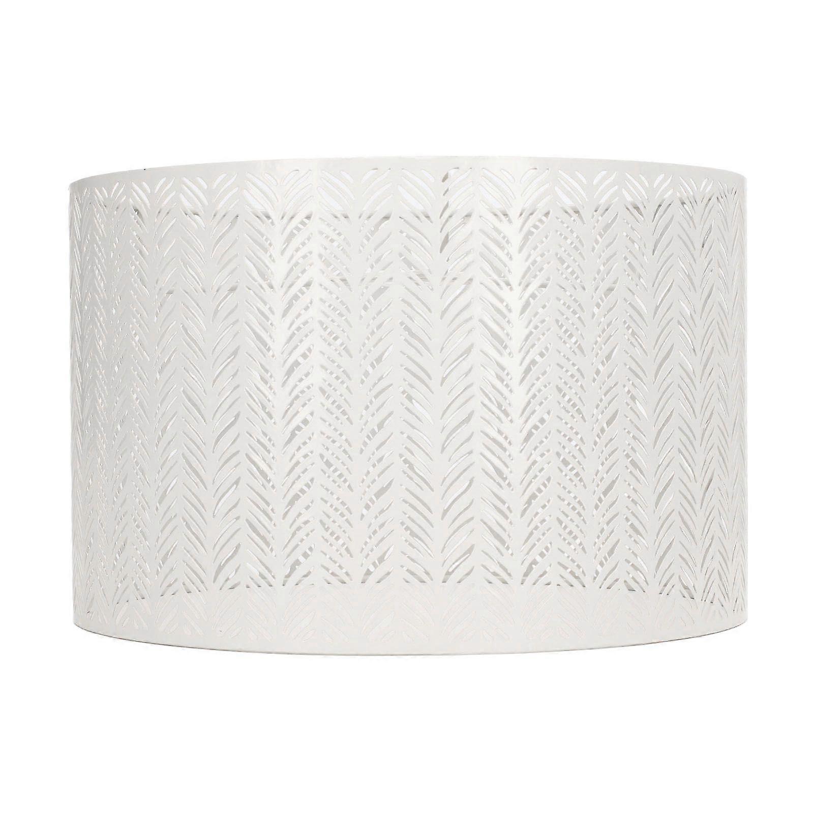 Drum Lamp Shade E27 E14 Clip Fir Leaf Shape Hollow Out Metal Decorative Lampshade Cover for Table Wall Ceiling Lamp White