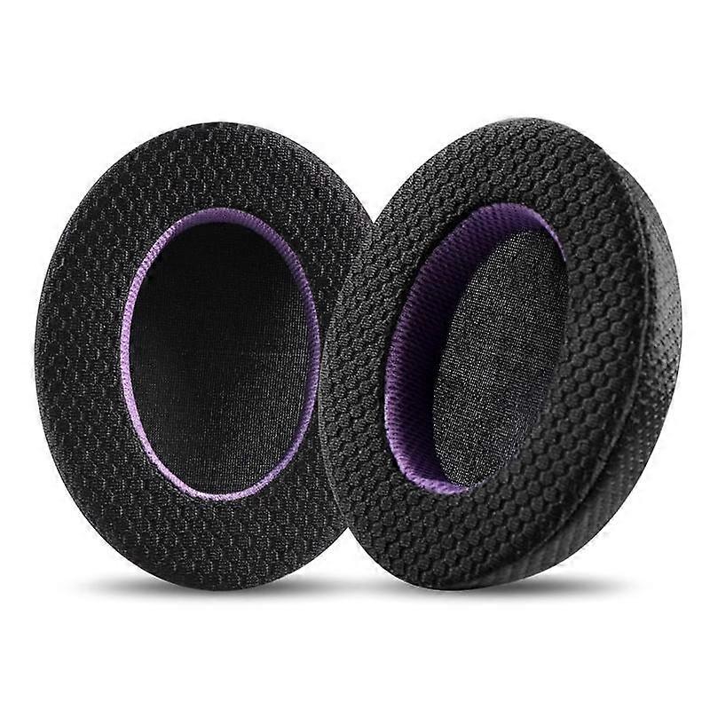 2 Pack Earphone Replacement Earpads For Philips Breathable Mesh(Black Purple)