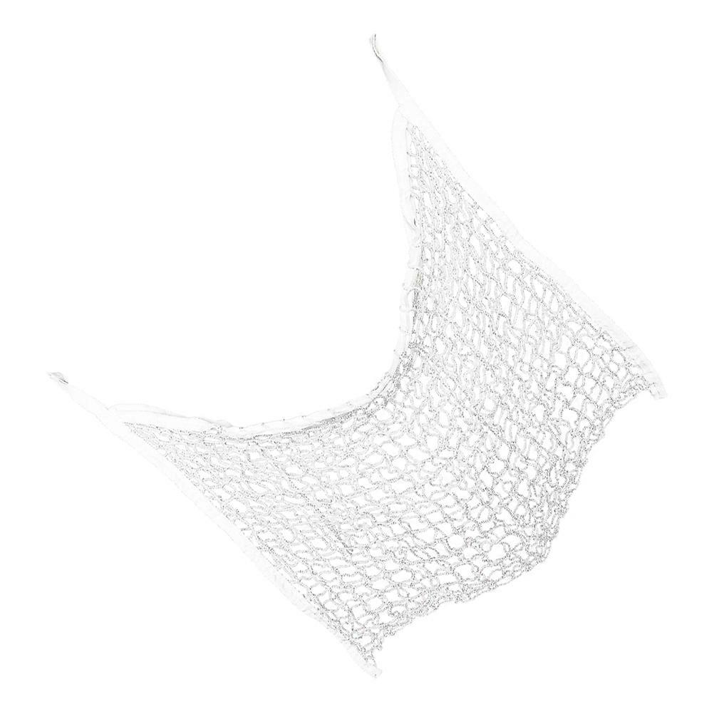 Horse Straw Bag Mesh Cloth for Storage with Hanging Ropes Portable White Bag