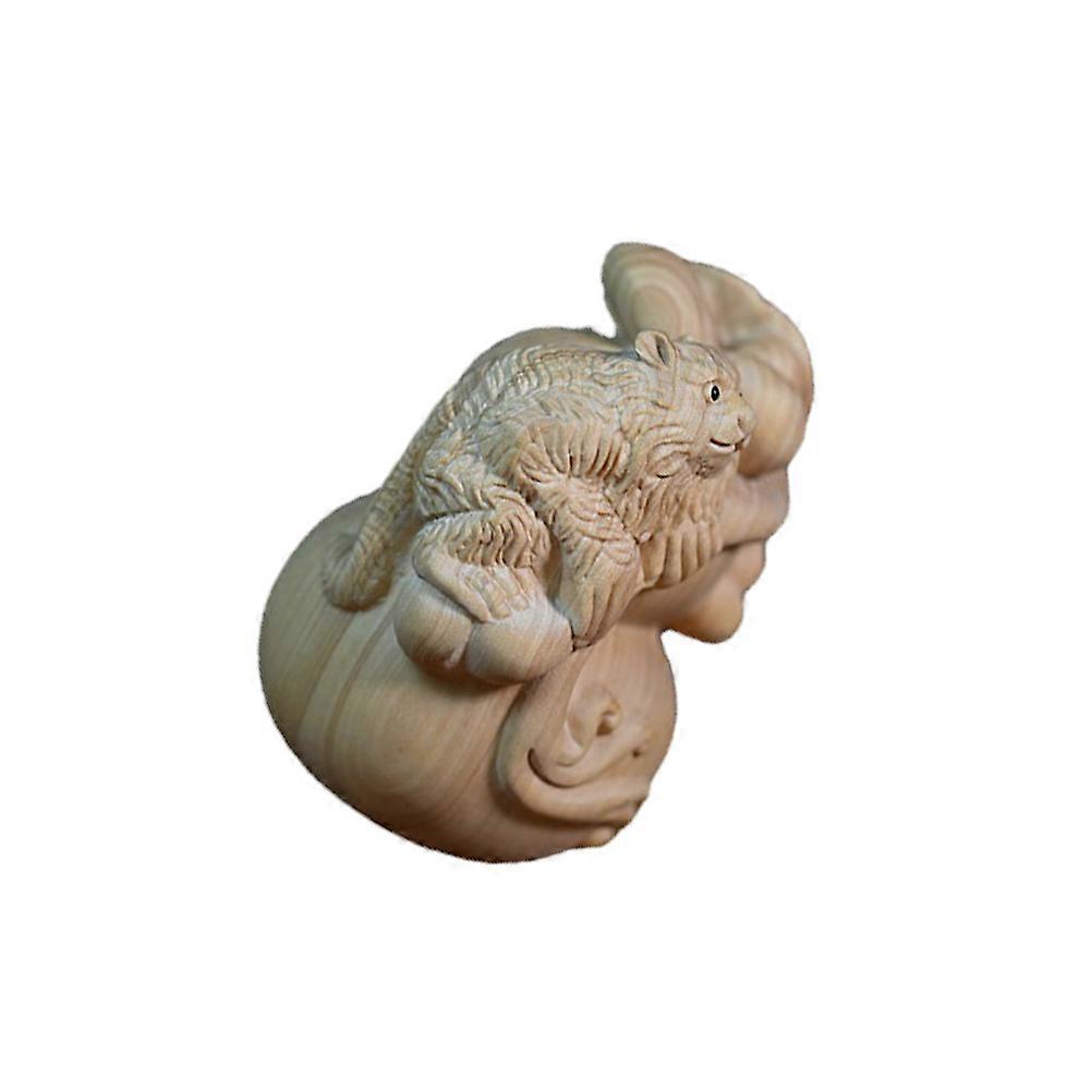 Light Brown Wooden Monkey Ornament for Creative Decor