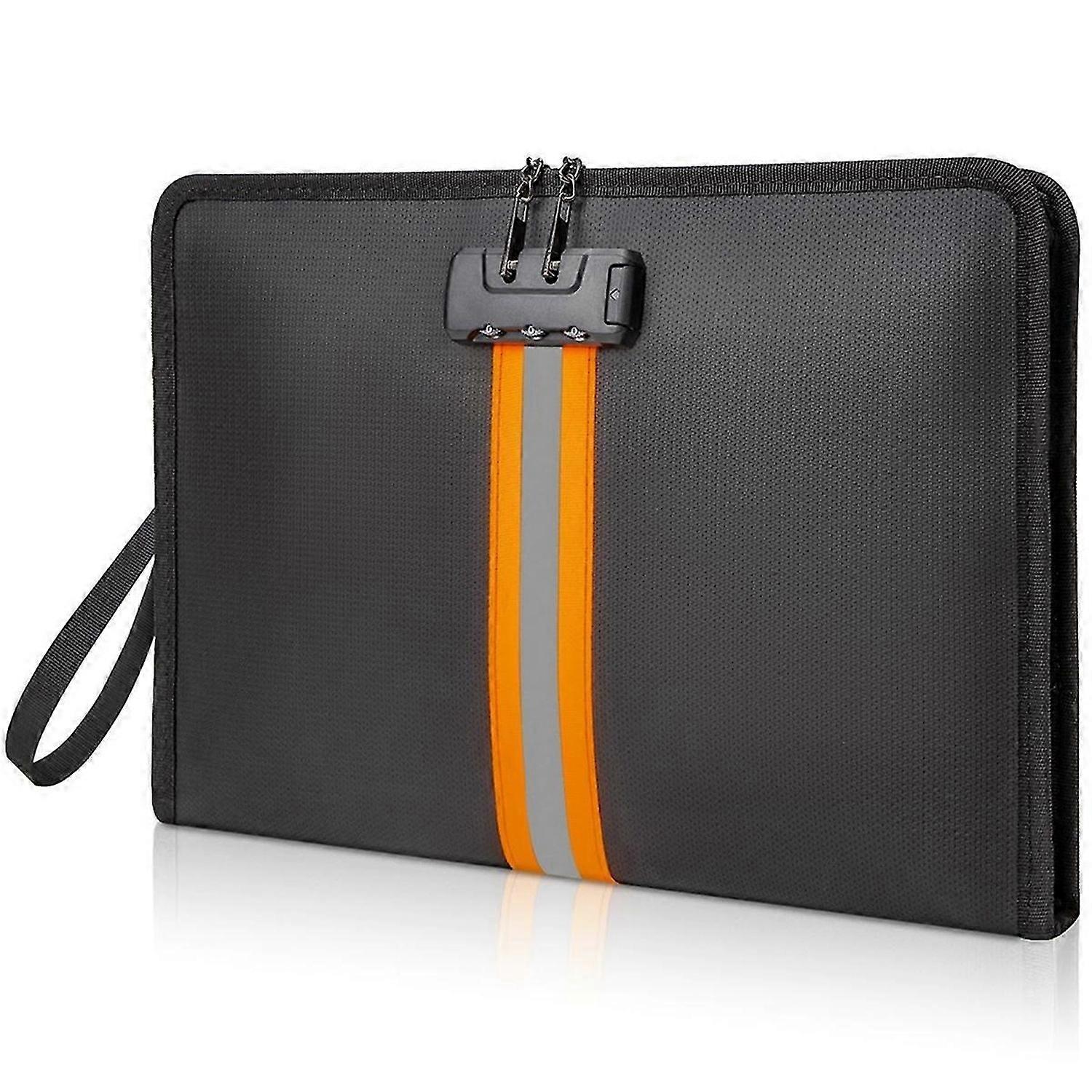 Fireproof Document Bag with Lock,13x9.2Inch Fireproof Money Bag,with Zipper and Lock,Suitable for Ta