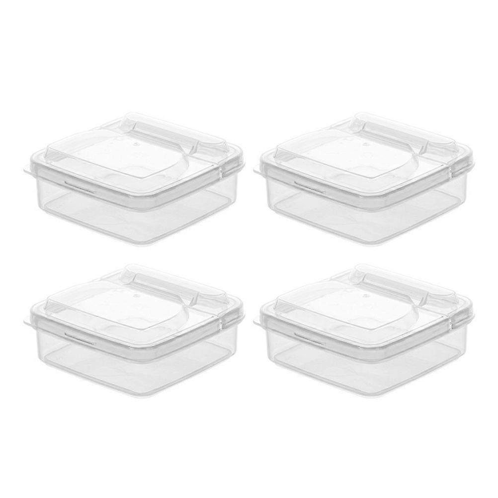 4Pcs Cheese Slice Storage Cases Butter Boxes Fruit Containers Fresh-keeping Cases
