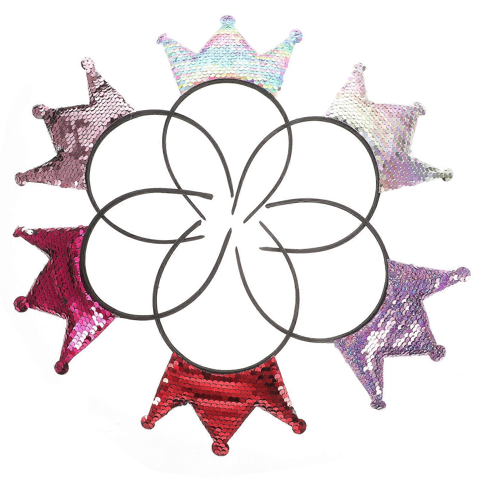 Shiny Crown Headband for Kids with 18Pcs Sequin Crowns for Party