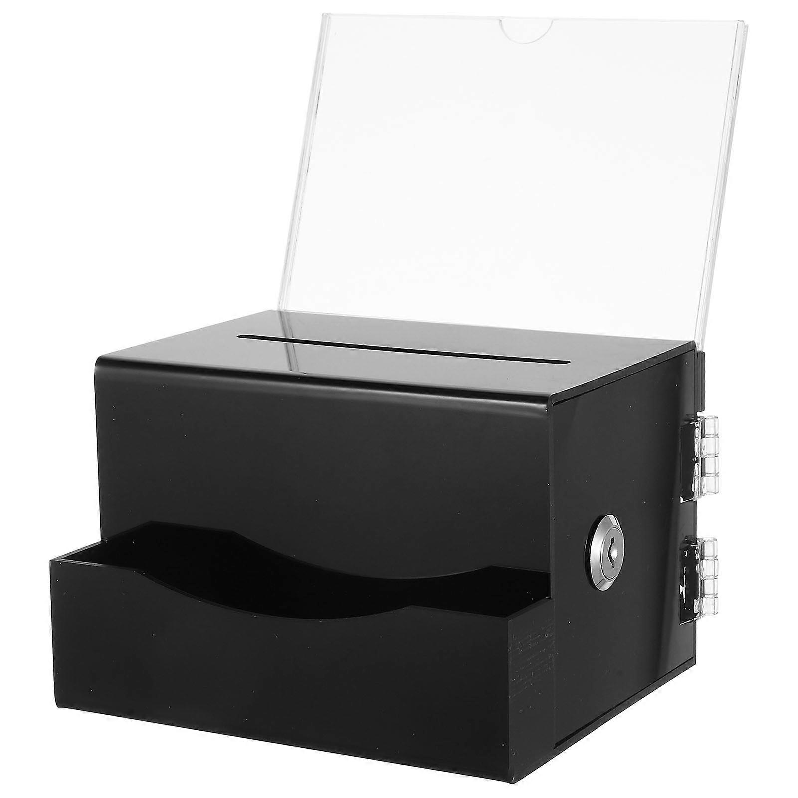 Donation Box Acrylic Voting Box with Lock 3Sets for Fundraising Use