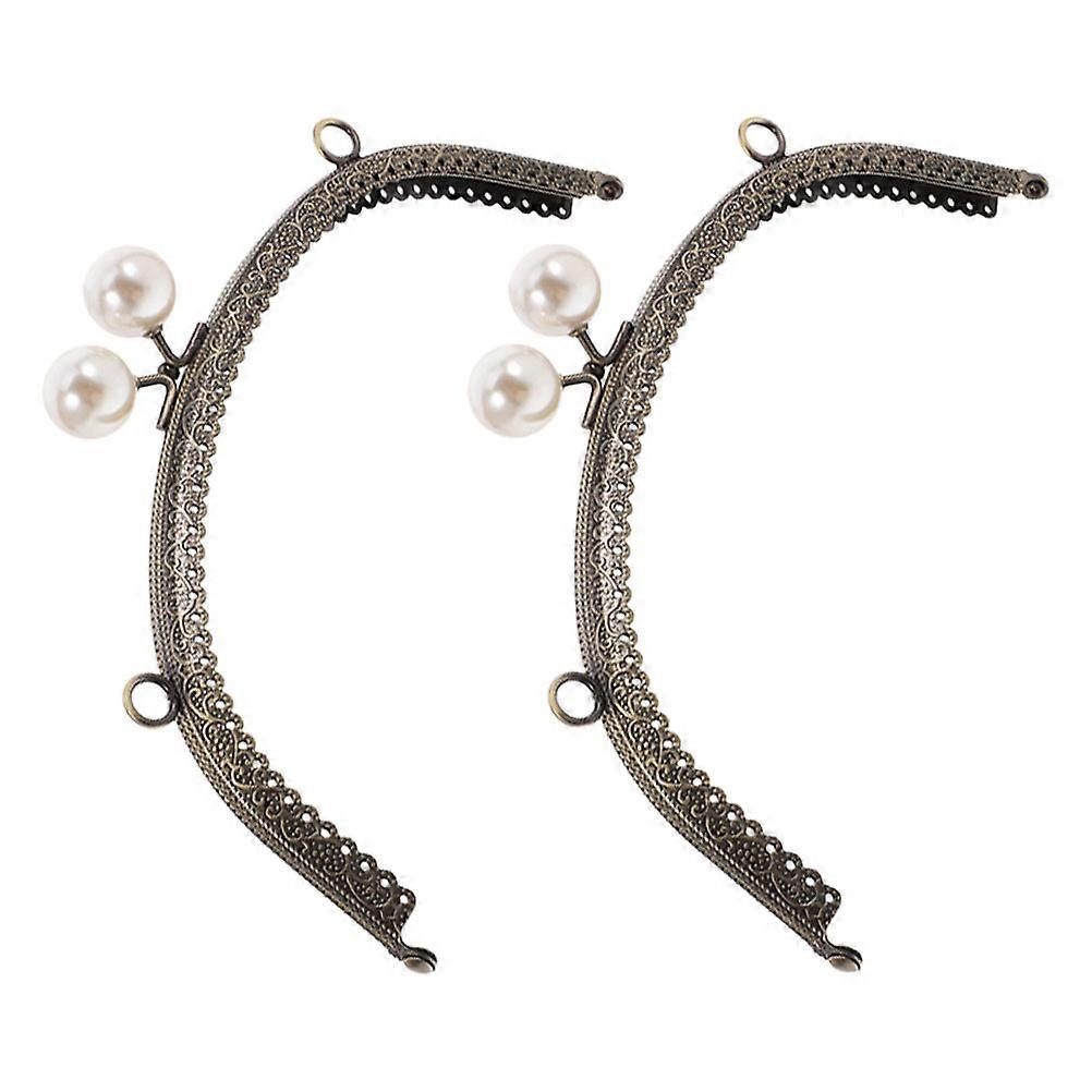 Pearl Purse Clasp Frame for Purse Making 2Pcs Silver Iron Replacement