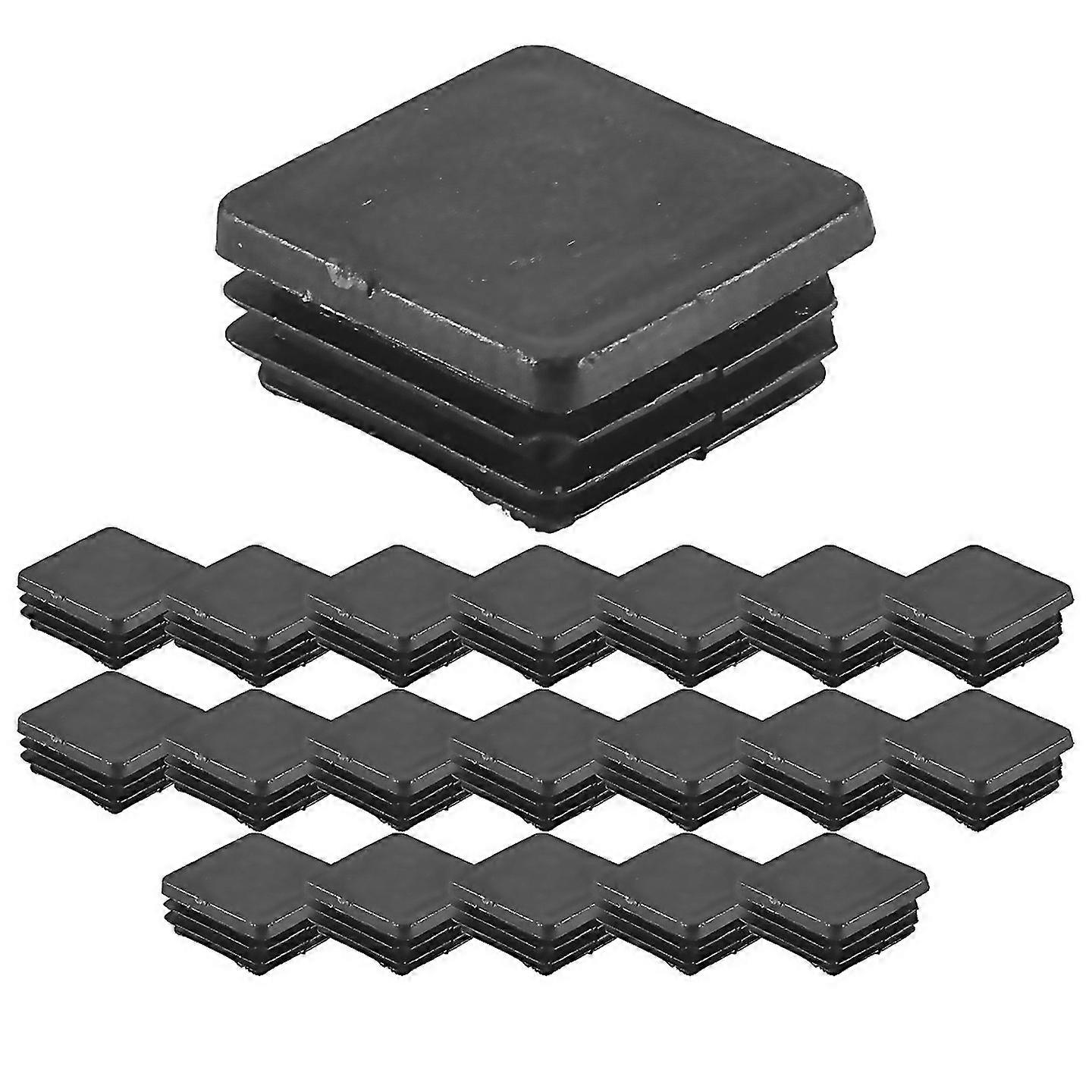 For 20 Pcs Plastic Square Blanking End Caps Tube Inserts