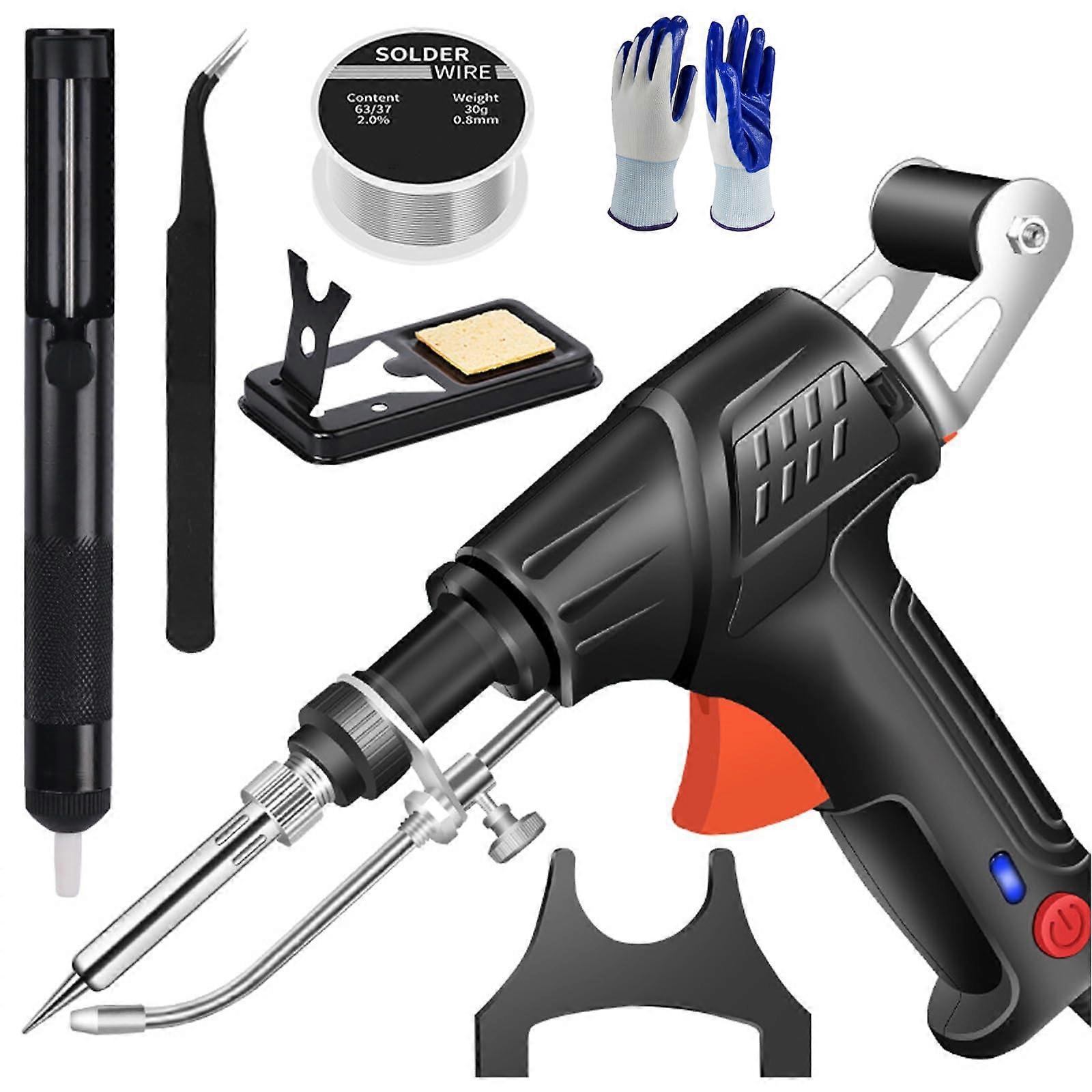 Internally Heated Industrial Laser Welding Tools 3in1 Soldering Iron Gun Auto Corded Solder Iron W/ Smart Sensor Black