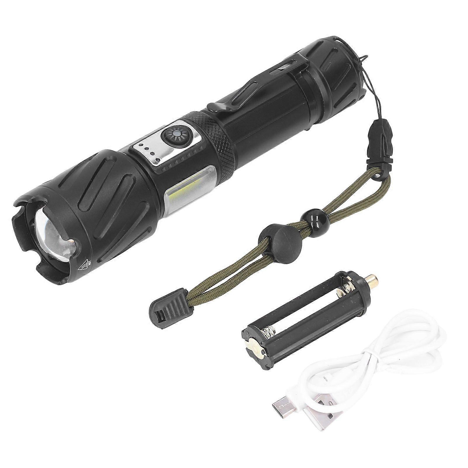 Red and White Bright Flashlight USB Rechargeable Waterproof 6 Modes Flashlight for Home Outdoor Travel Camping
