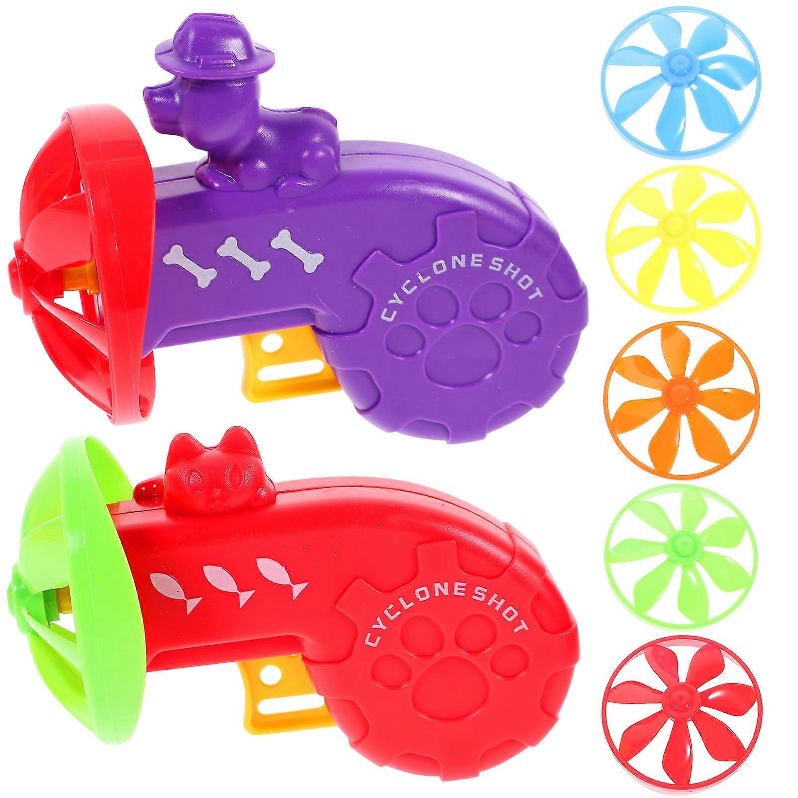 2 Sets of Flying Disc Saucer Launchers Cat Fetch Toys Cats Exercising Toys