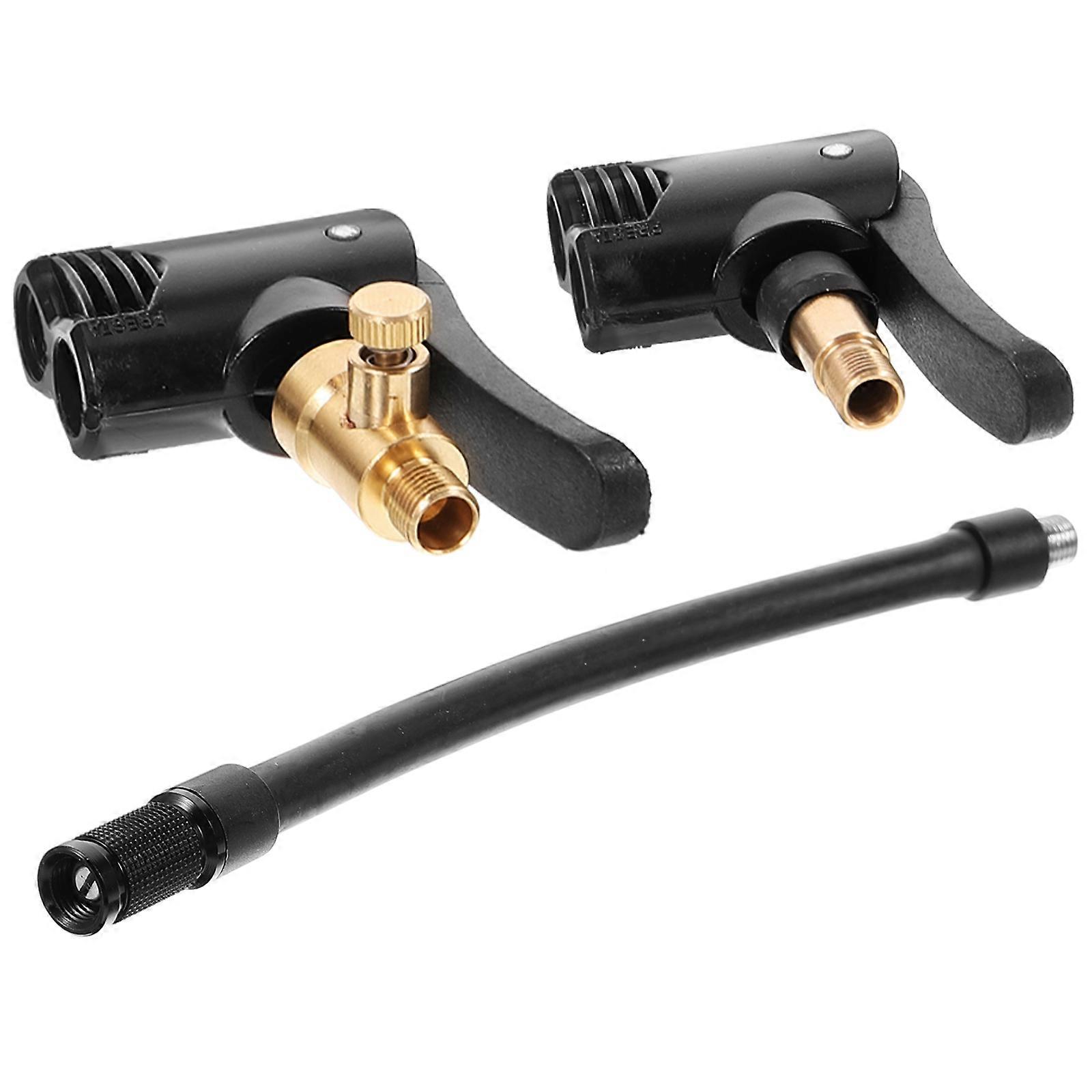Brass Car Valve Adapter Air Pump Thread Nozzle for Car Use 10Pcs Black