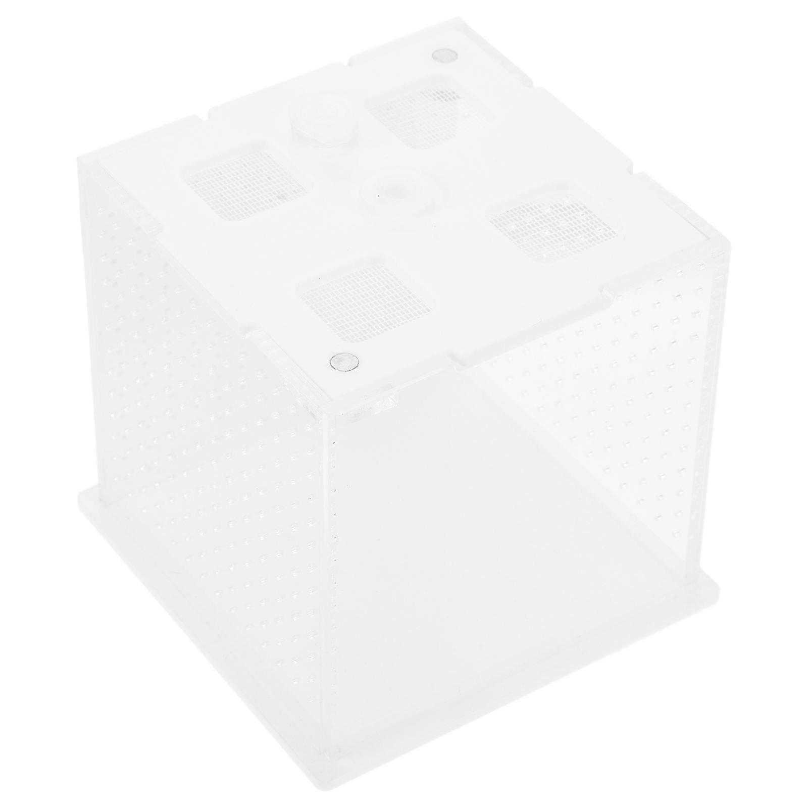 Reptile Feeding Box Transparent Habitat Home Habitat 9.30X9.30X8.30CM Easy To Use 1Pack