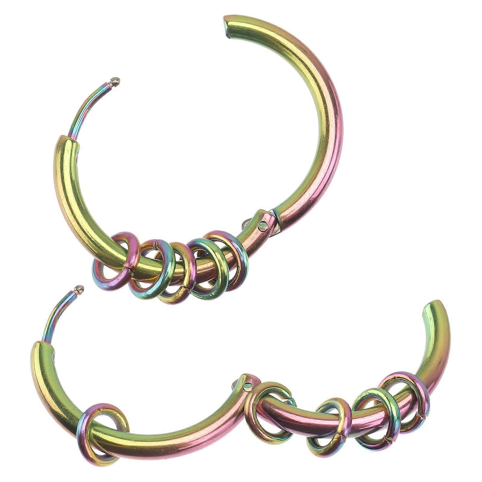 Stylish Ear Pendants For Men Daily Wearing Multi Color 2.4X2.4Cm Ear Piercing 1 Pair