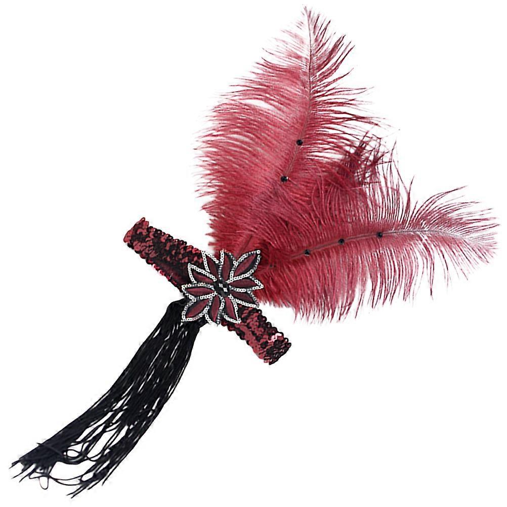 Flapper Headband 5Pcs for 1920s Party Long Tassel Feathering Vintage Accessory