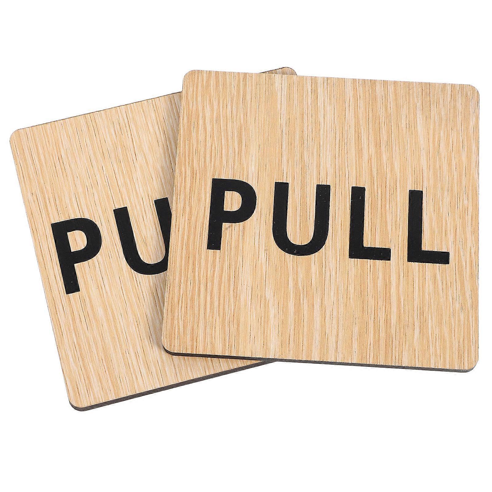 Multi Colored Push Pull Stickers 4Pcs Durable Wood Signs For Indoor And Outdoor Use Improving Safety In Home Environments