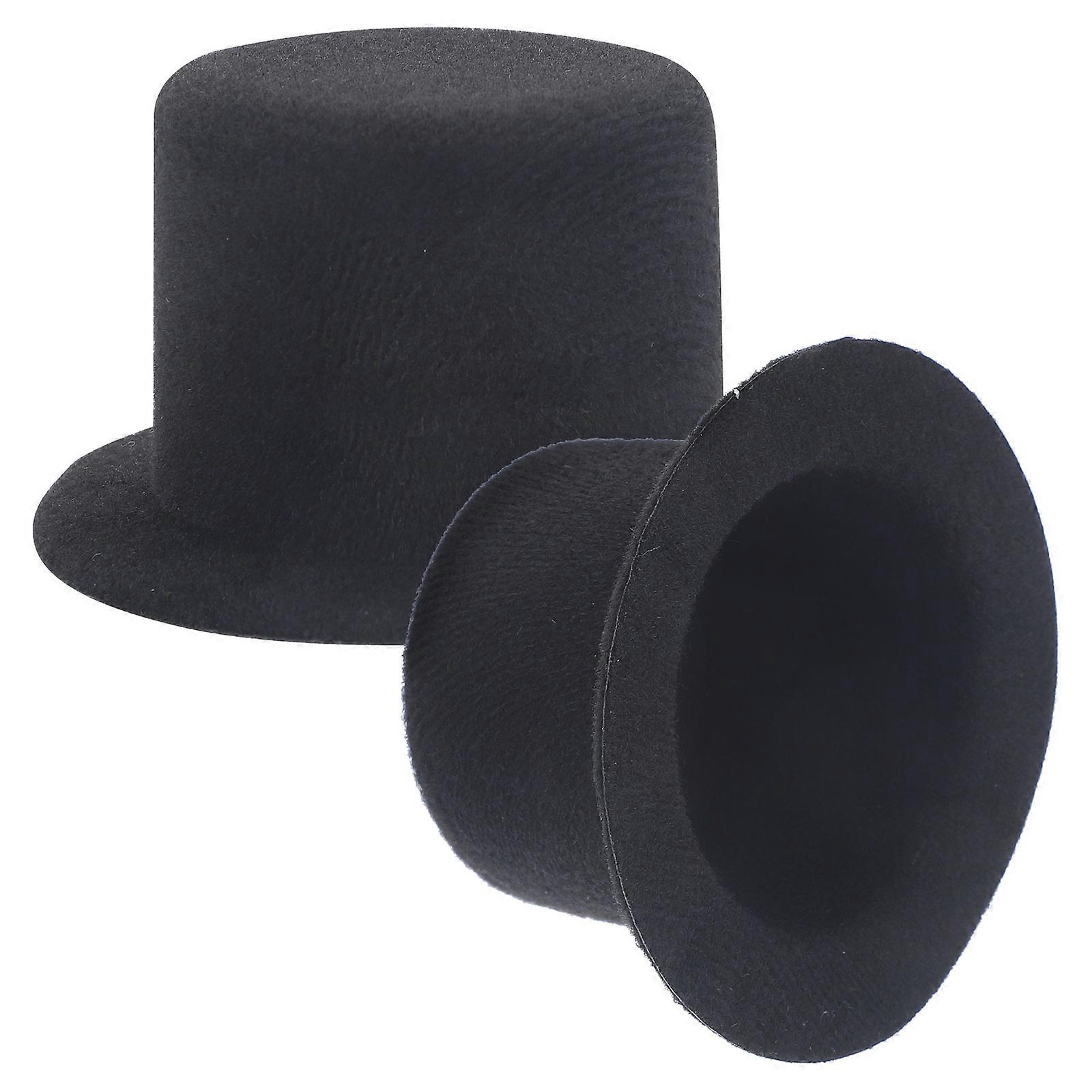 Mini Tops Hat Fabric Tiny Hats for DIY Doll Accessories 2Pcs