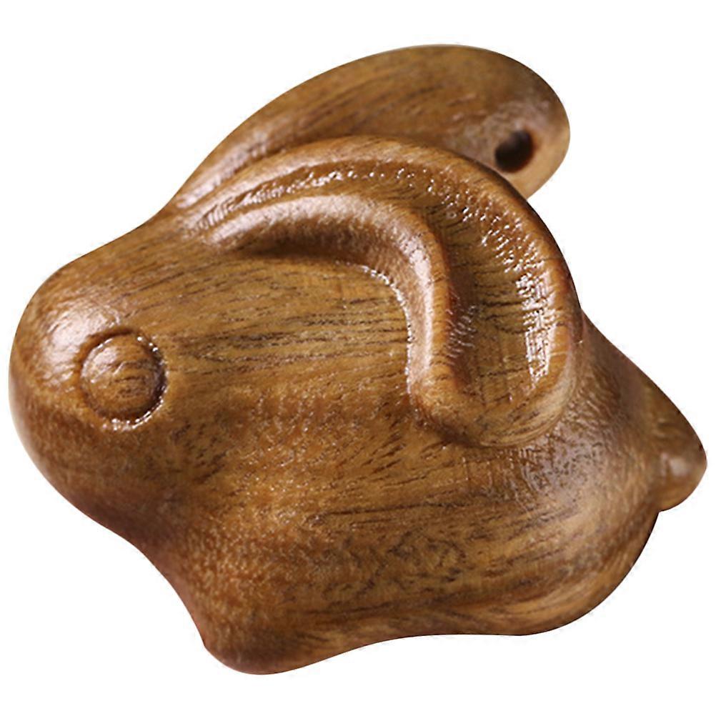 Zodiac Rabbit Shape 3Pcs Wooden Bunnies DIY Decoration Retro Style Perfect For Daily Decoration Keychain Bag