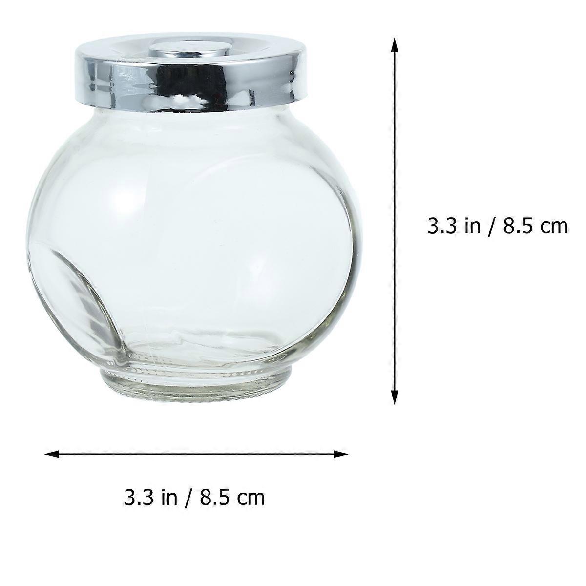 Condiment Dispensers Transparent Round Condiment Bottle for Kitchen Supplies Coarse Perforations for Spices 8.5x8.5x8cm 1Pc