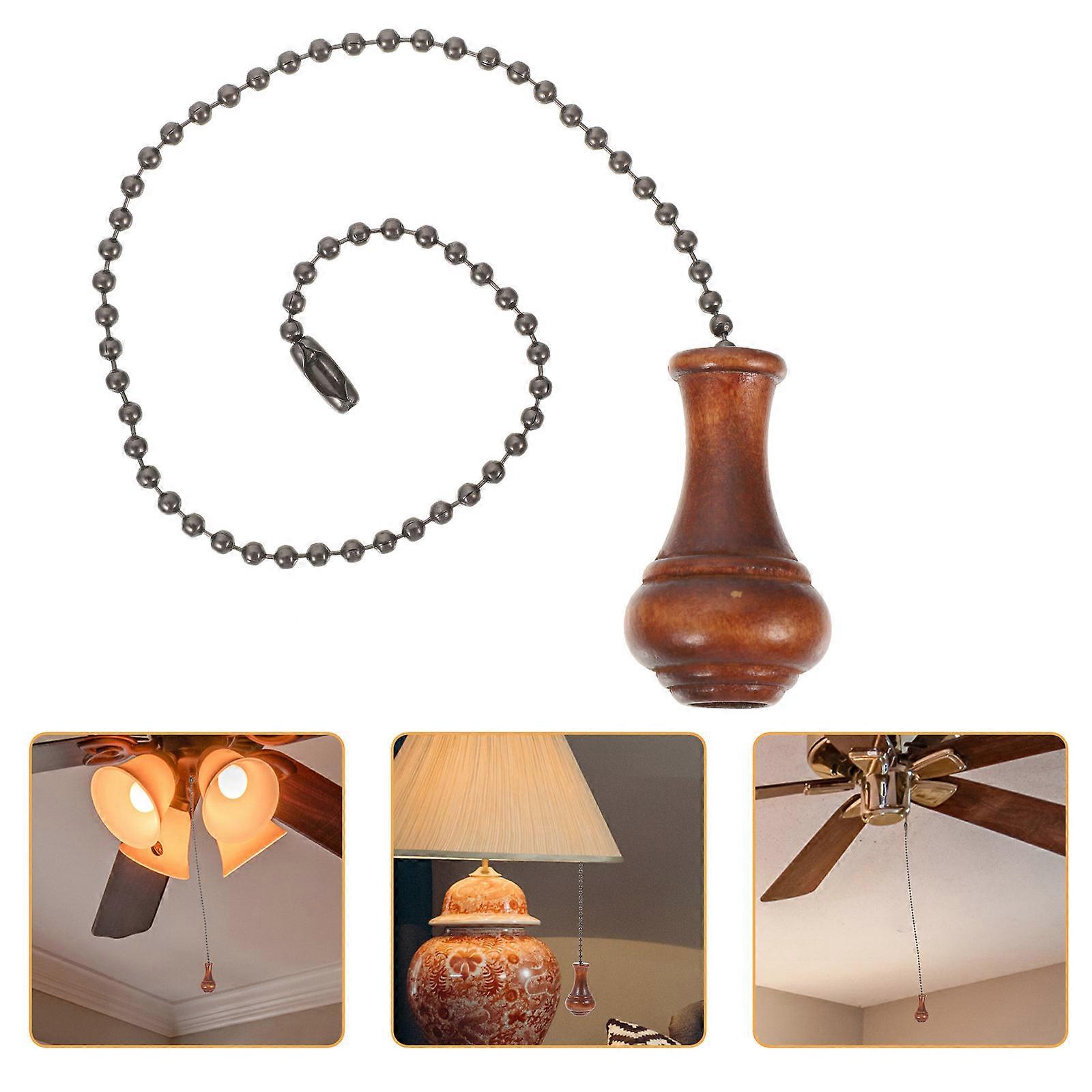Decorative Fan Pull Chain 15 Pcs With Wooden Ball End For Ceiling Ventilation Light Fixtures Vintage Style Elegant Design