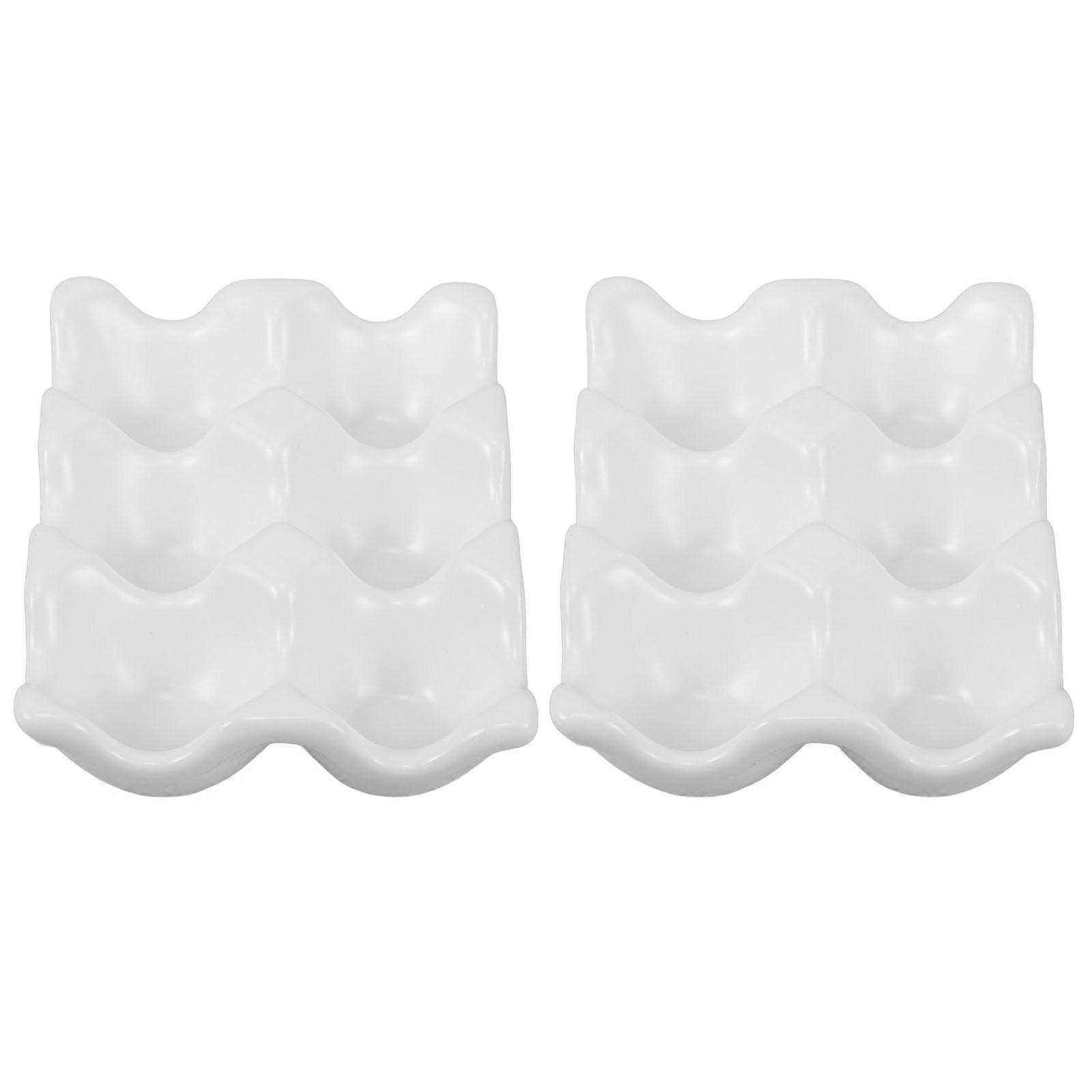 Ceramic Egg Holder for Kitchen with Multifunctional Use 2Pcs White Egg Tray