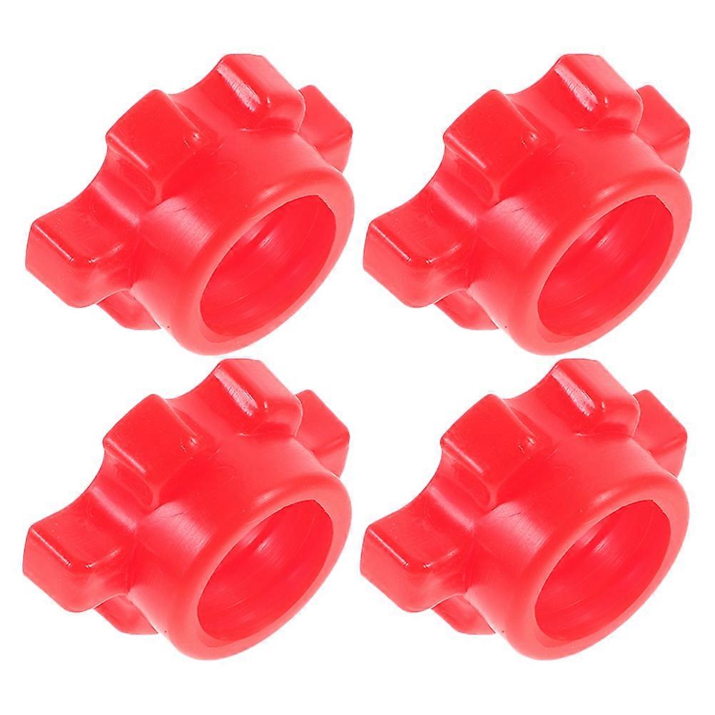 Dumbbell Barbell Nut for Workout Fixation 20Pcs Red PVC Clamps