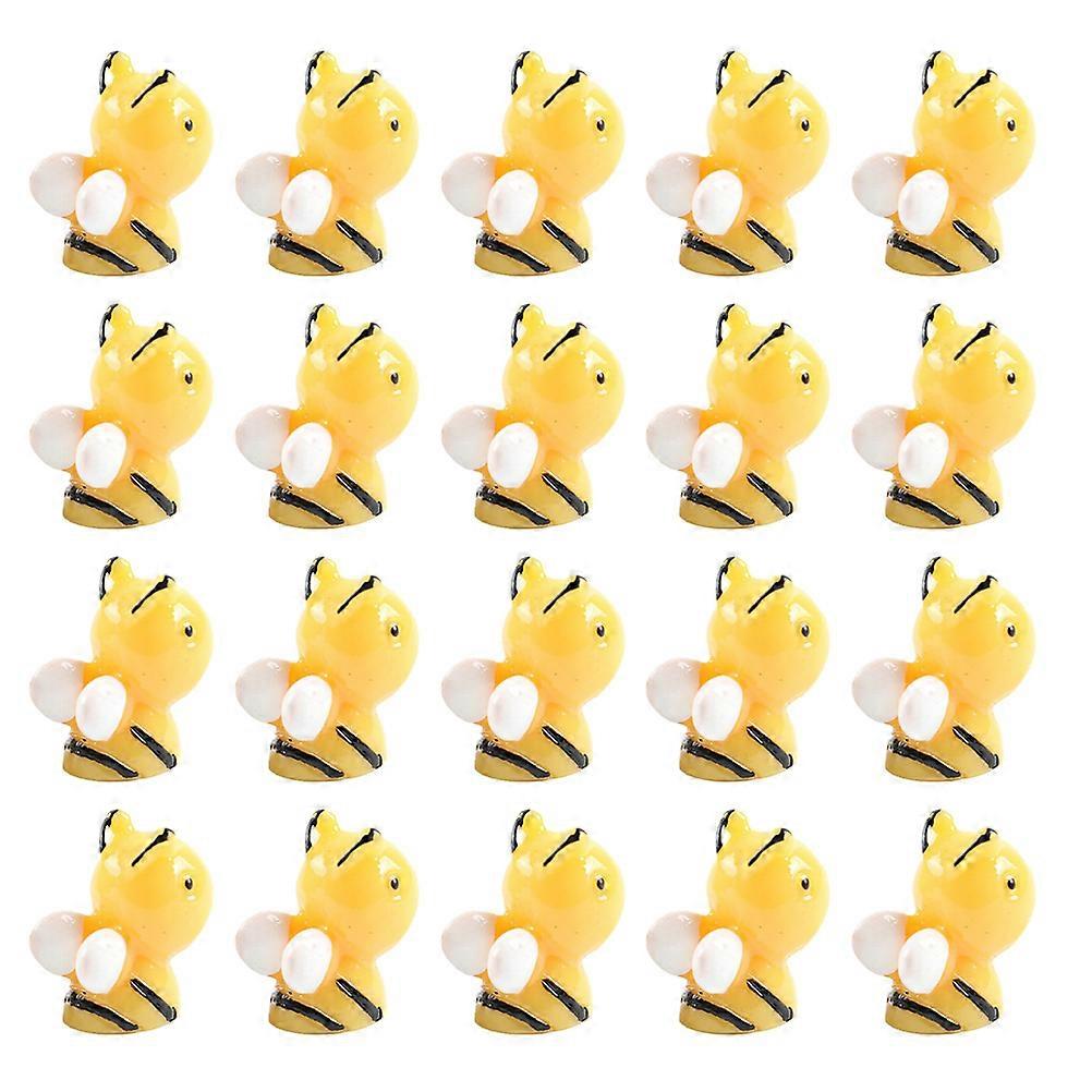 Miniature Bee Ornaments Resin Decoration with 40Pcs for Home