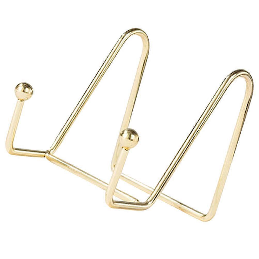 Desktop Book Rack Sturdy Iron Plate for Storage Use 2Pcs Golden Set
