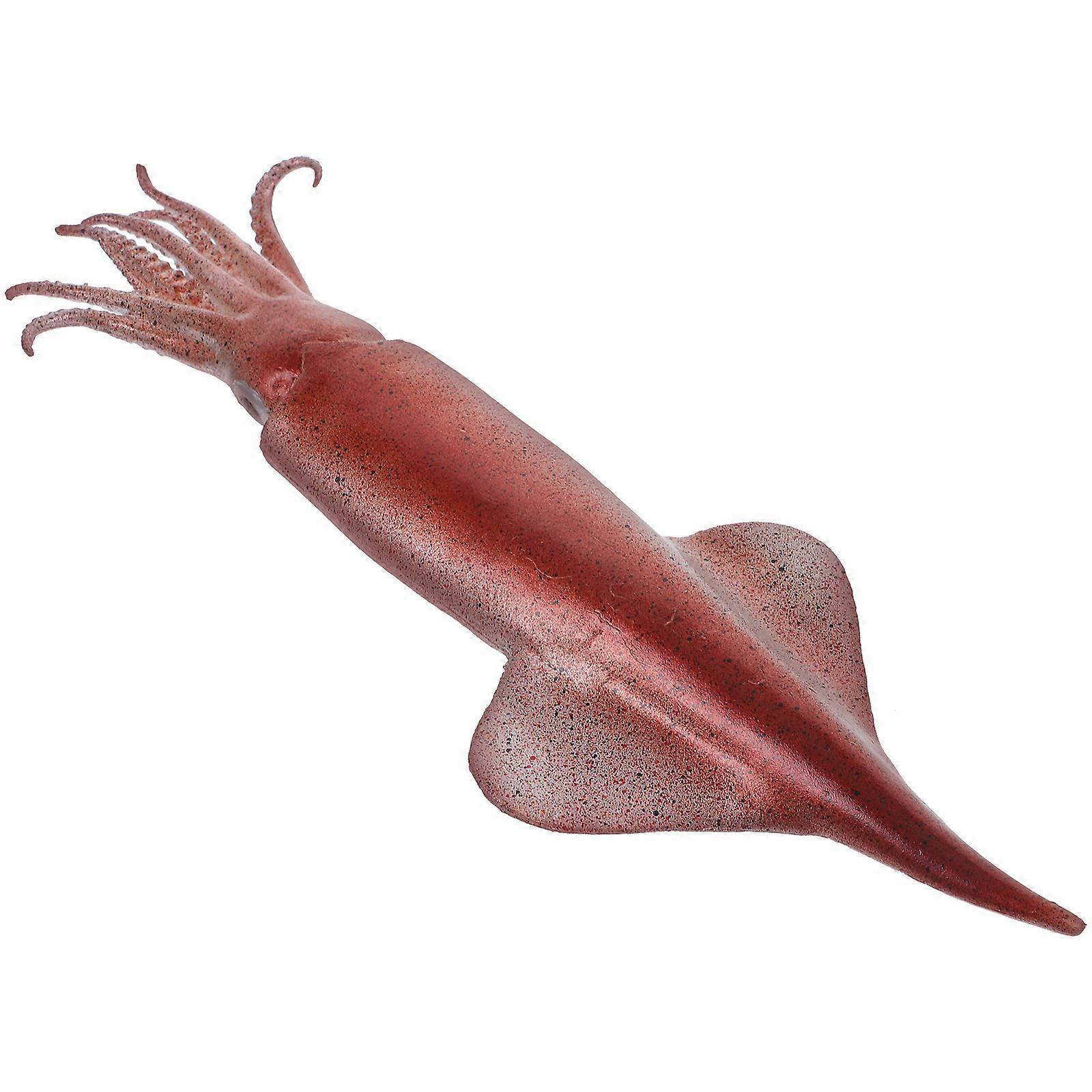 Artificial Calamary Squid Toy for Pretend Play 5Pcs Brown PVC Food Props