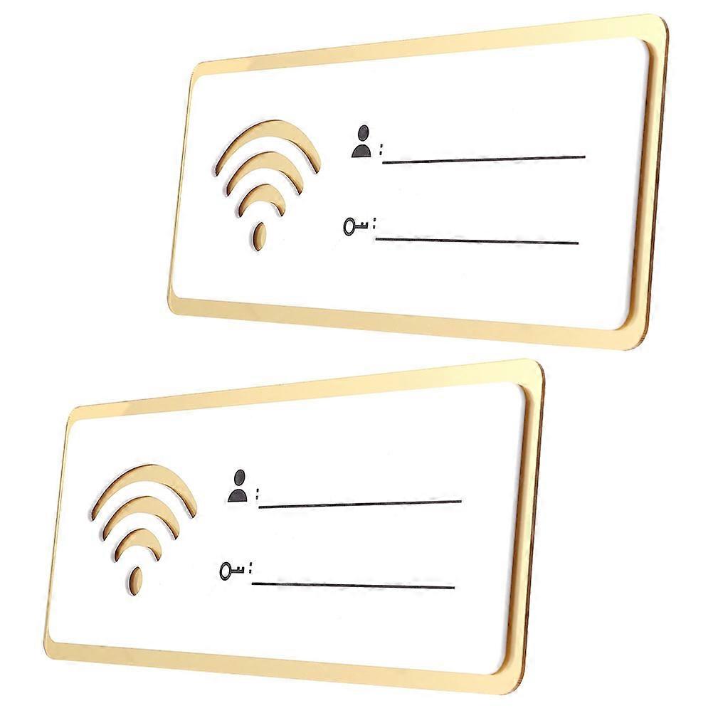 Wifi Pattern Password Acrylic Wifi Sign Display WiFi Name and Password Wall Sign 20.00X8.00X0.30CM 2Pcs