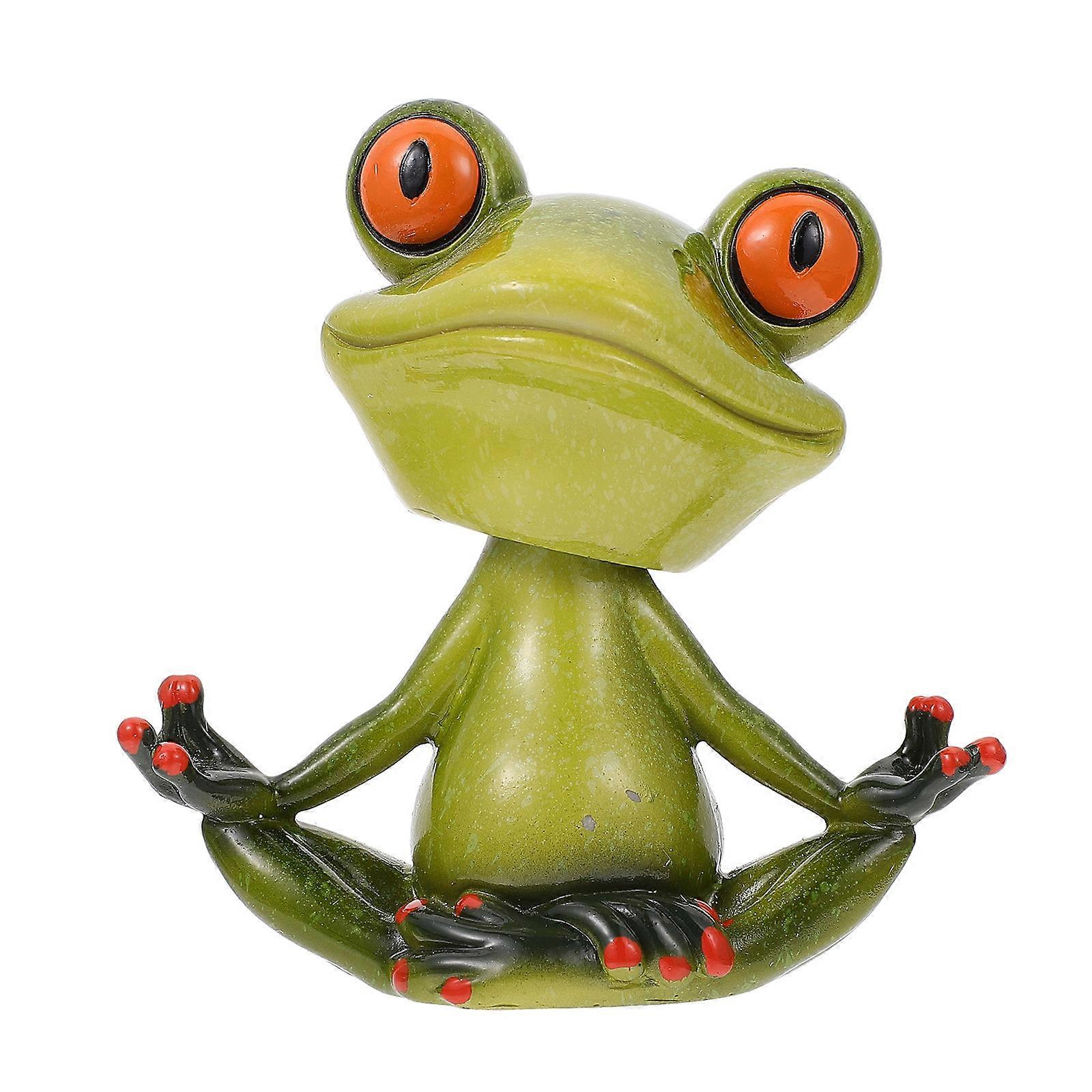 Resin Craft Meditation Head Shaking Adornment Green 3Pcs Set