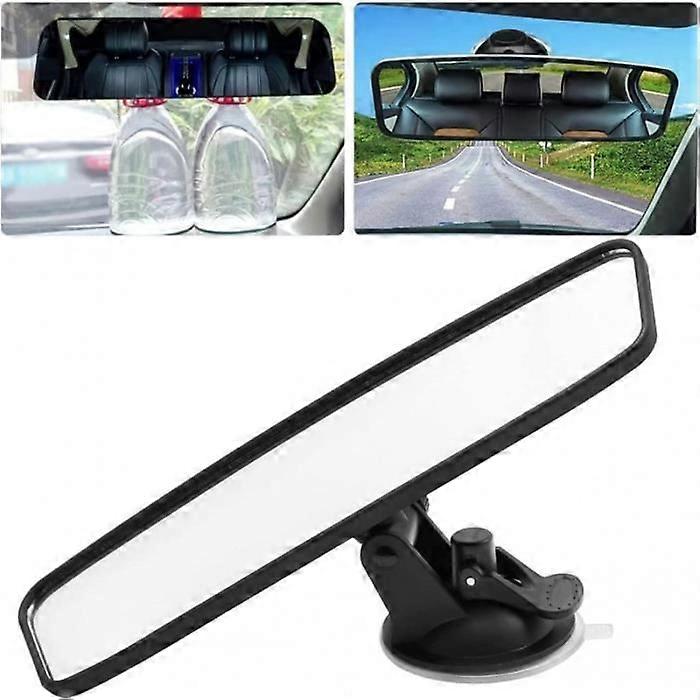 Car Rearview Mirror with Suction Cup Car Interior Mirror 360 Rotating Head Strong Adsorption Wide Angle 200*60 mm