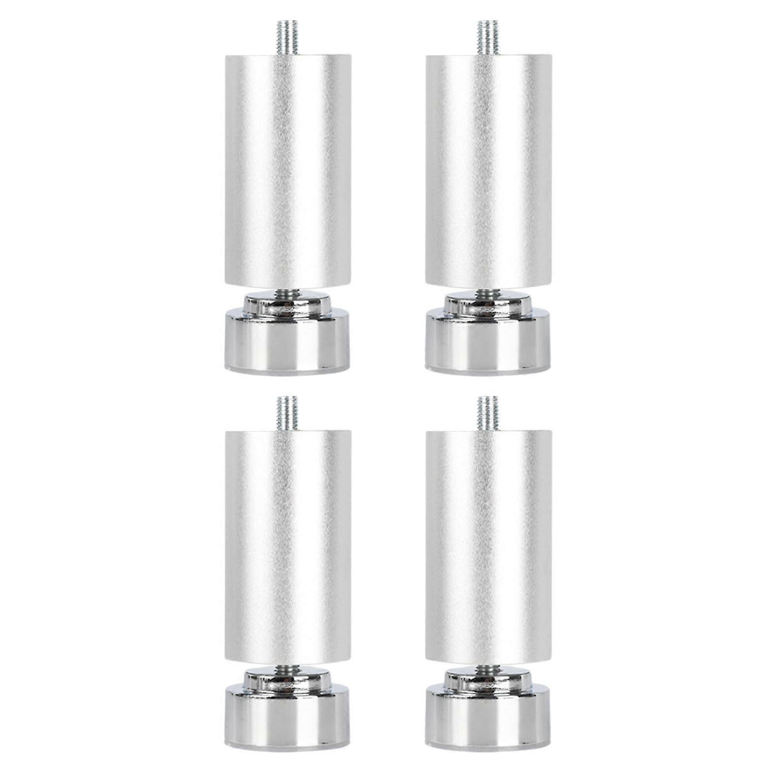 4 Pieces M10 Thread Bed Frame Legs Alloy Sofa Legs for Cabinets Sofas Beds Argent 25cm