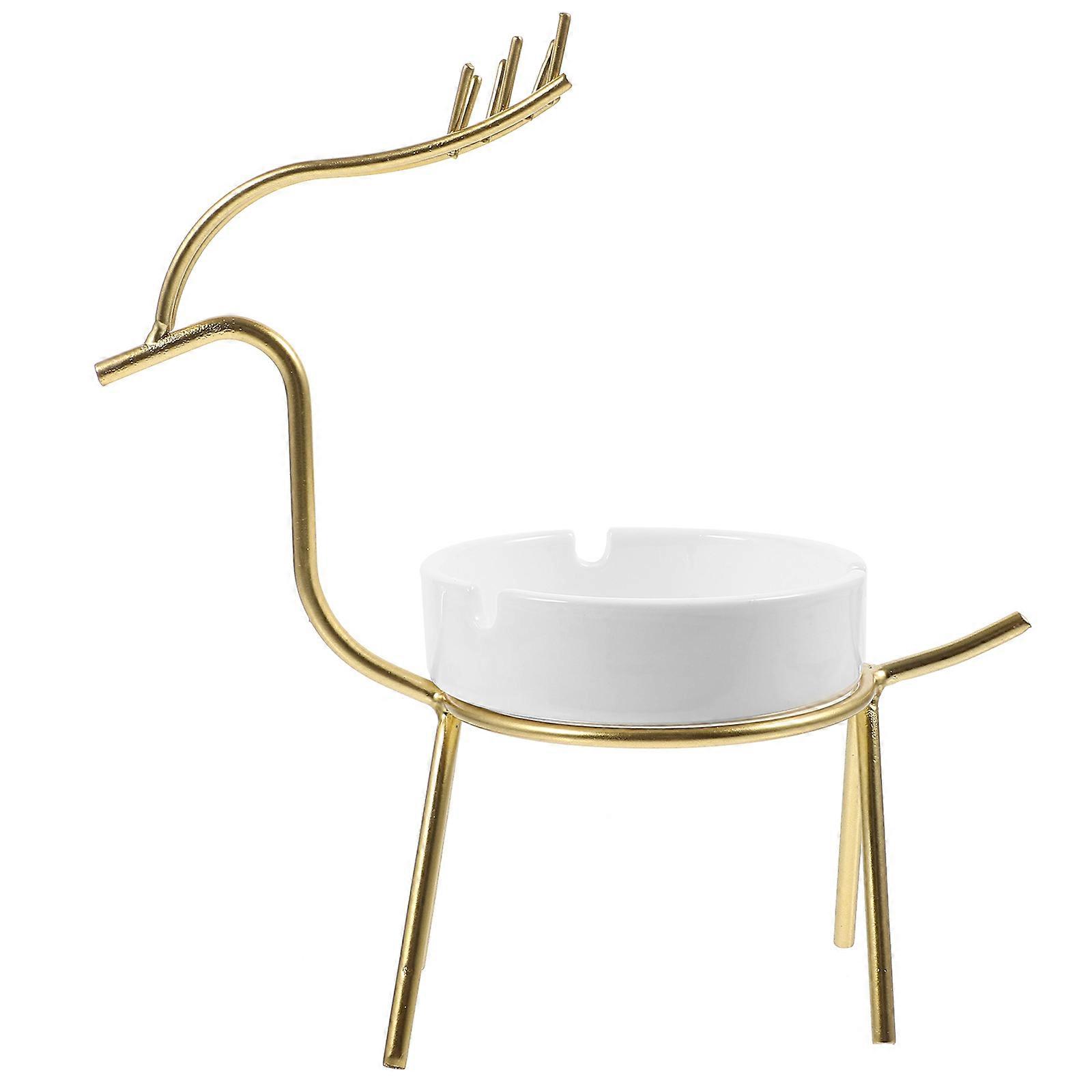 Ceramic Ashtray for Creative Office Decoration 2Sets Golden Color