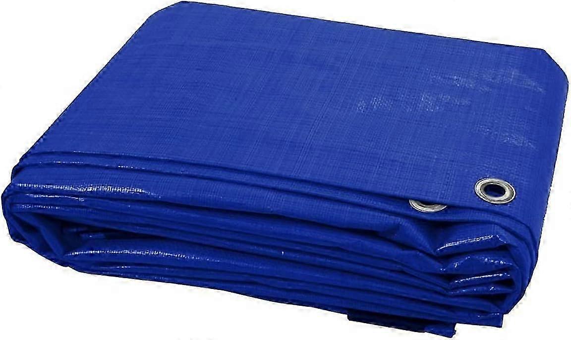 5 X 5 M Blue Tarpaulin Tarp , Groundsheet - Waterproof, Frost-resistant, Uv Protection, Universal, Multipurpose, Reinforced Eyelets