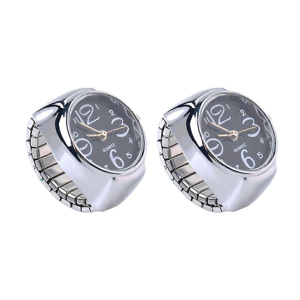 Ring Watch Quartz Creative Mini Watches for Time Display 6Pcs Black