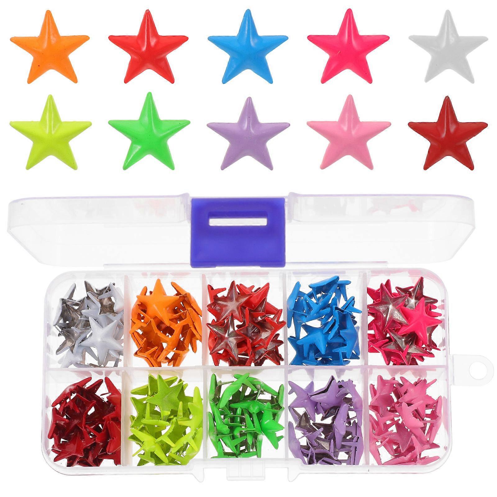 Metal Star Rivets Decorative Rivets for DIY Leathercraft 500Pcs Assorted Color